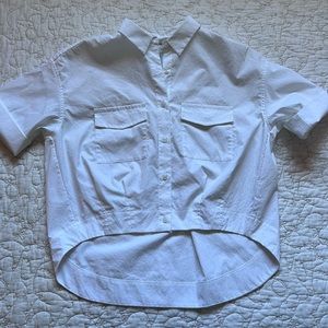 Athleta Crop Button Up Top